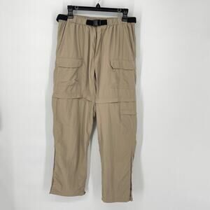 Royal Robbins Men's Zip 'N Go Traveler Convertible Cargo Pants Belt L Khaki